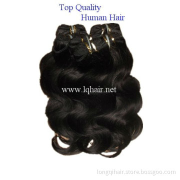 Vrigin russian wavy machine weft;100% unprocessed hair